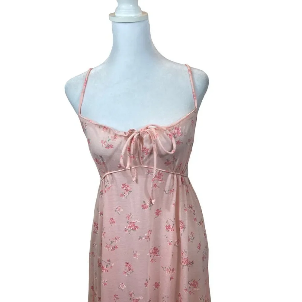 Vintage‎ J. Berkleigh Vintage Pink Floral Long Nightgown Size Small